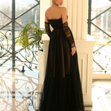 Jasmine Corset Tulle Gown - Black