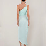 Nadia Satin Midi Dress - Mint