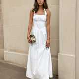 Noemi Halterneck Maxi Dress White Front