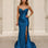 Nicolla Corset Formal Gown - Teal Front