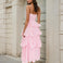 Octavia Layered Maxi Dress Baby Pink Back