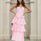 Octavia Layered Maxi Dress Baby Pink Front