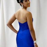 Odette Strapless Corset Gown - Cobalt