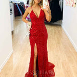 Paige Sequin Gown Red