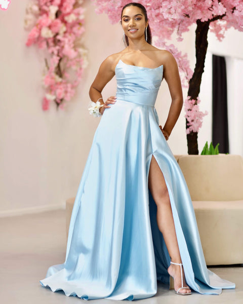 Paola Strapless Gown - Light Blue AU8 Paola Strapless Gown - Light Blue AU8