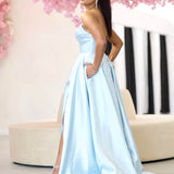 Paola Strapless Gown - Light Blue