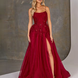 Patrice Corset Tulle Gown - Wine