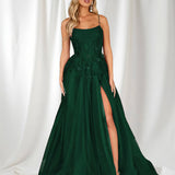 Patrice Corset Tulle Gown - Emerald