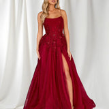 Patrice Corset Tulle Gown - Wine