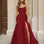 Patrice ball gown tulle corset wine