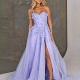 Paula Corset Tulle Ball Gown - Lilac