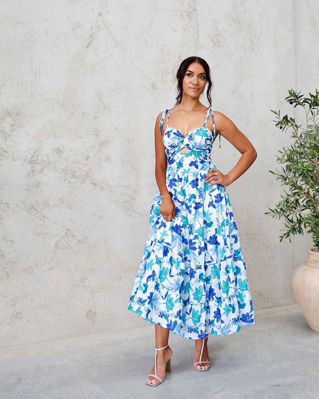 Dominique Maxi Dress - Blue Floral