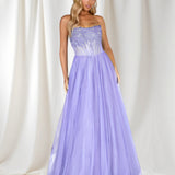 Lilla Corset Tulle Gown - Lilac