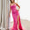 Riley Corset Lace Gown - Fuchsia