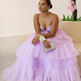 Rosamund Layered Tulle Gown - Lilac