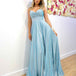 Rosie Strapless Glitter Gown - Baby Blue