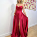 Rosie Strapless Satin Gown - Ruby