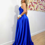 Rosie Strapless Satin Gown - Royal