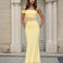 Sadie One Shoulder Maxi Dress Yellow front