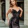 Sasha Strapless Corset Gown Black Front