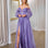 Savannah Off Shoulder Corset Gown - Purple
