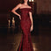 Elora One Shoulder Sequin Gown - Burgundy