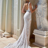 Letisha Sequin Gown - White and Nude