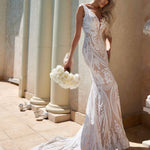 Letisha Sequin Gown - White and Nude