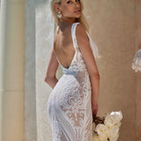 Letisha Sequin Gown - White and Nude