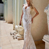 Letisha Sequin Gown - White and Nude