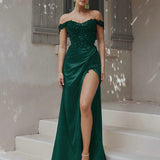 Elyssa Beaded Lace Corset Gown - Emerald