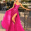 Birdie Corset Lace Gown - Fuchsia