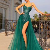 Birdie Corset Lace Gown - Emerald