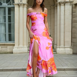 Seraphine Maxi Dress Orange/Pink Front