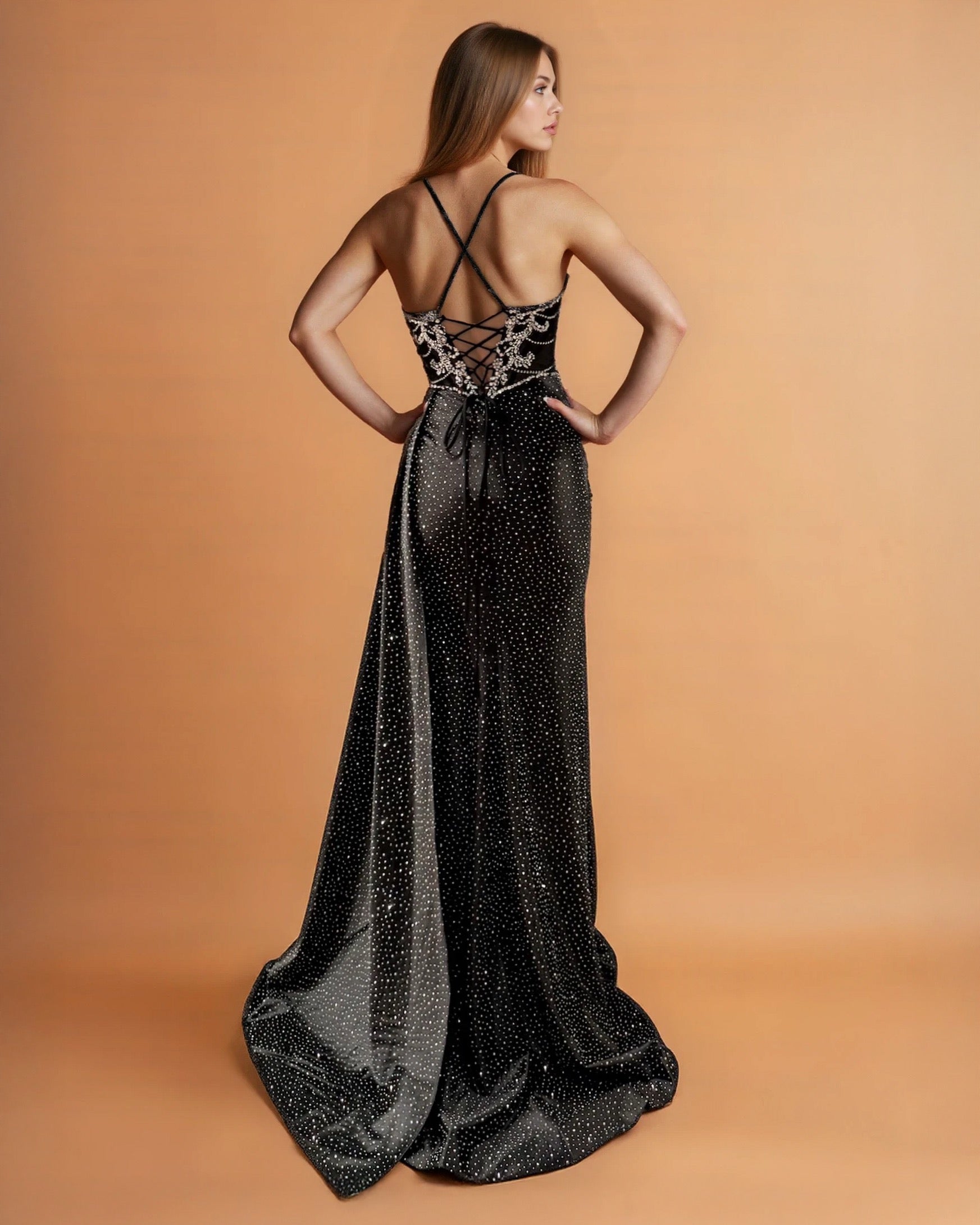 Sirena Corset Gown Black Back
