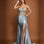 Sirena Corset Gown Dusty Blue Front