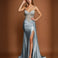 Sirena Corset Gown Dusty Blue Front