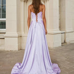 Sloane Satin Corset Gown Lilac Back