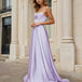 Sloane Satin Corset Gown Lilac Front