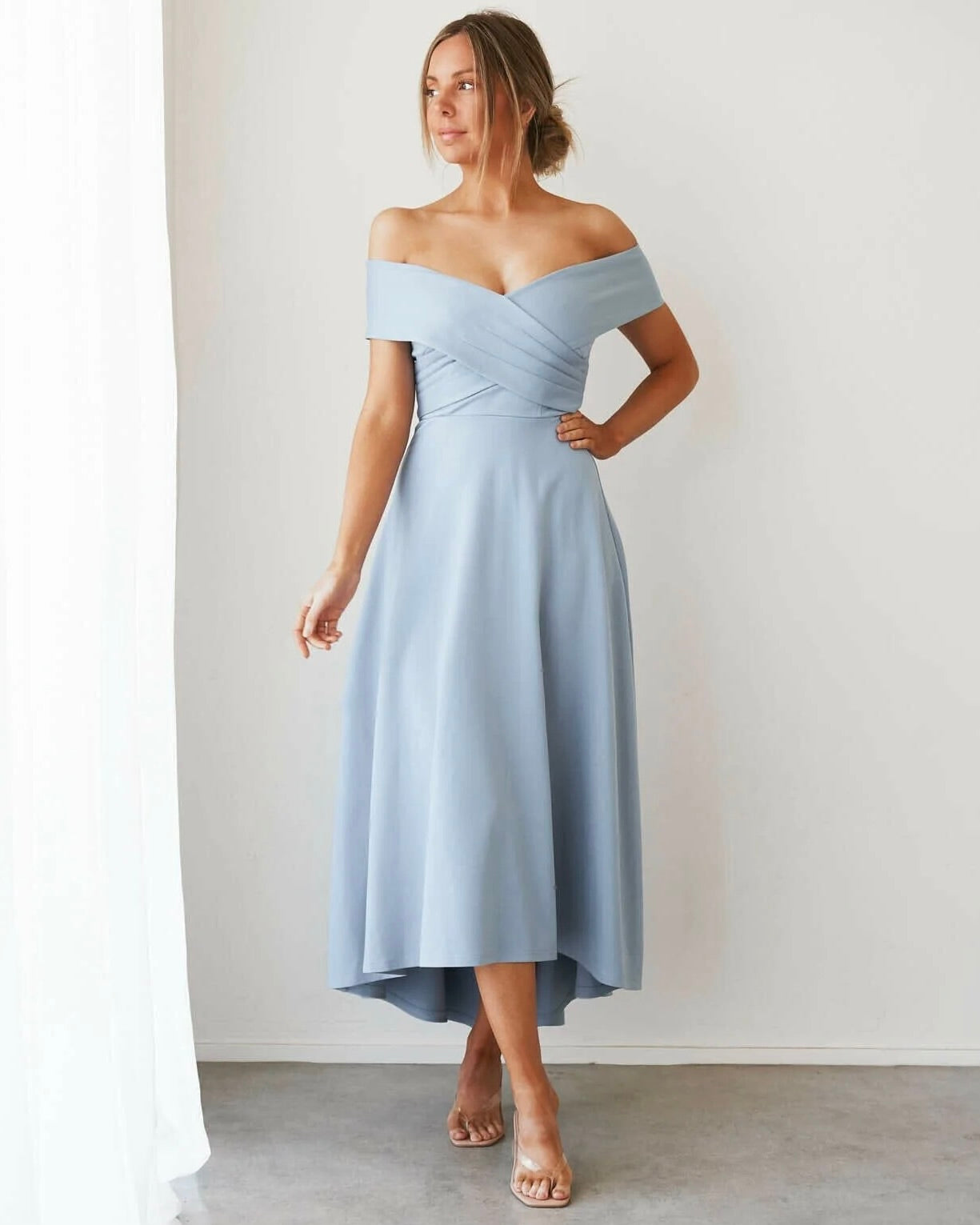 Madeline Midi Dress - Baby Blue Flowers main image 0