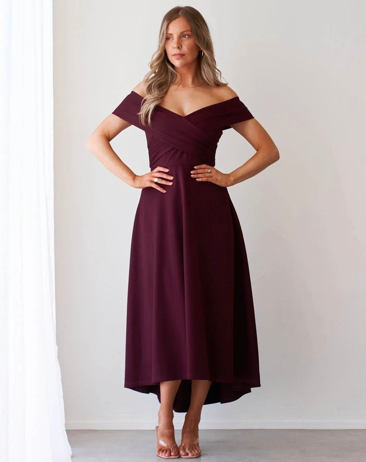 Belina Midi Dress Mahogany