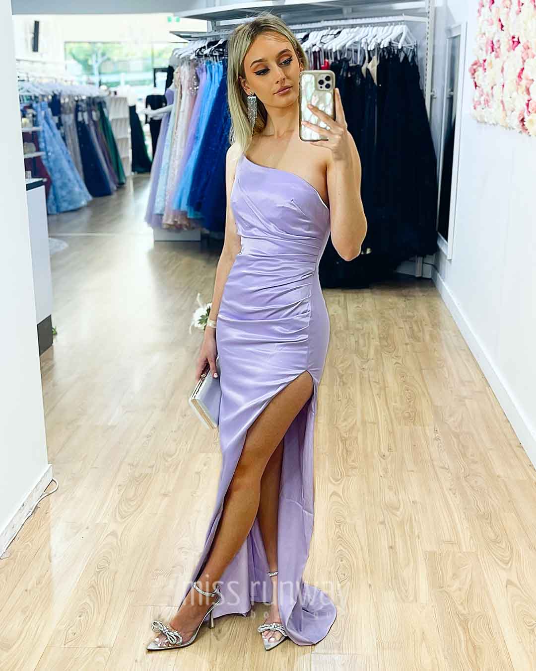 Taipei Satin Gown Lilac