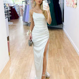 Taipei Satin Gown - White