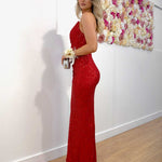 Taipei Sequin Gown - Red