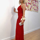 Taipei Sequin Gown - Red