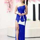 Tayla Sequin Gown - Cobalt Blue