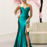 Tess Strapless Corset Gown - Emerald