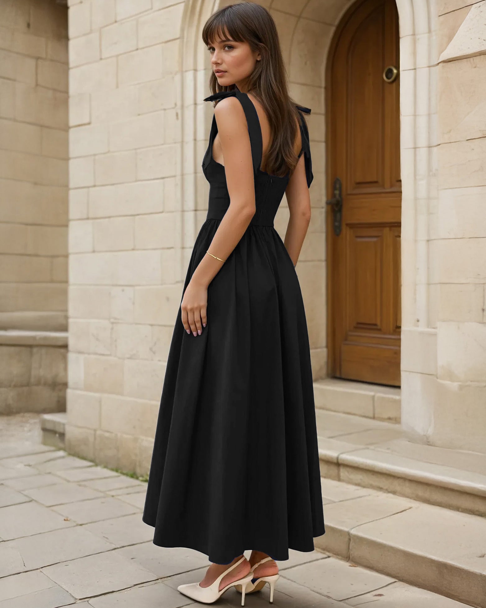 Thea Midi dress back black