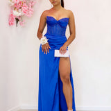 Theodora Embellished Corset Gown Royal Blue 