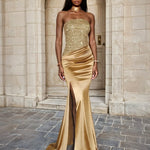 Romana Corset Gown Gold Front